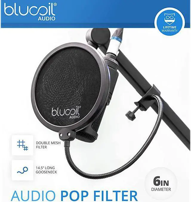 Alt view image 5 of 7 - MXL 990 Blizzard Condenser Microphone with Blue LED Lights Bundle with  10FT Balanced XLR Cable Pop Filter Windscreen and 5Pack of Reusable Cable Ties
