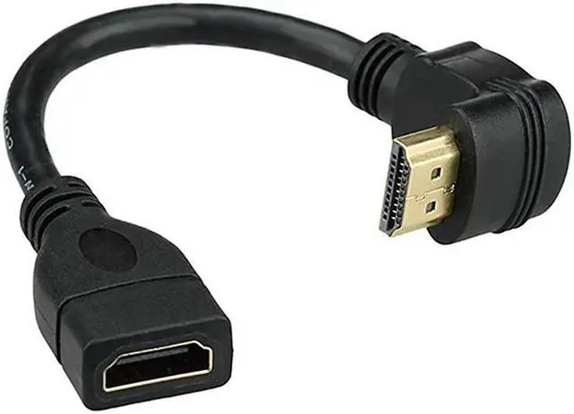 Main image of HDMI Extension Cable High Speed 90Degree Angle HDMI Male to Female Extension Wire Cord HDMI Extender Gold Plated Plugs Black 05FT