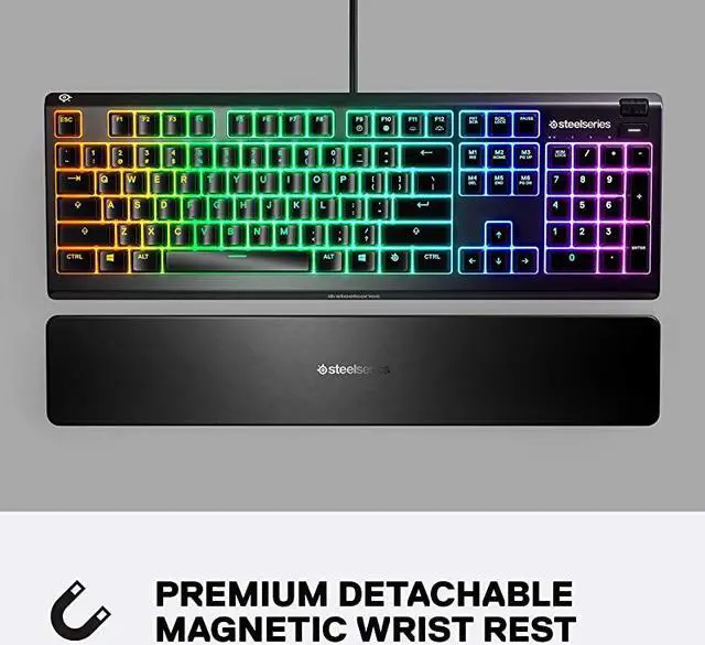 Alt view image 5 of 7 - Apex 3 RGB Gaming Keyboard 10Zone RGB Illumination IP32 Water Resistant Premium Magnetic Wrist Rest Whisper Quiet Gaming Switch