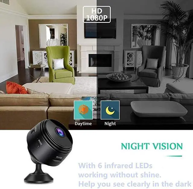 Alt view image 2 of 5 - Spy Camera Wireless Hidden HD 1080P Small Security Video Camera Mini Nany Cam with Night Vision and Motion Activated Indoor Use Security Cameras Surveillance Cam for Car Home Office