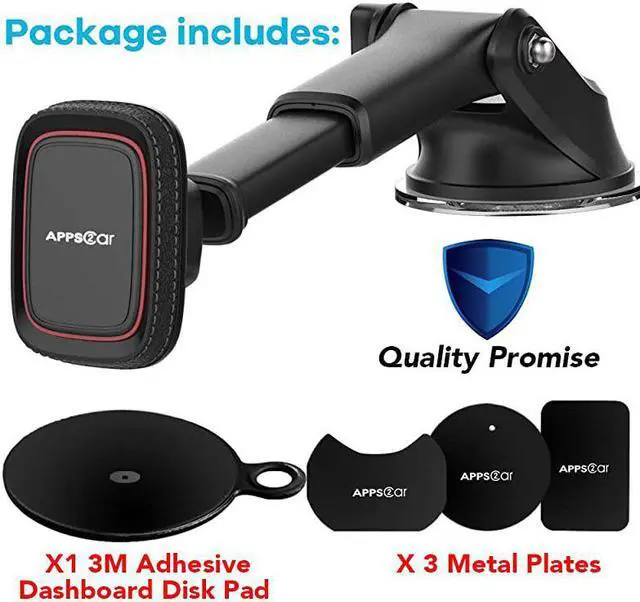 Alt view image 5 of 7 - Magnetic Phone Car Mount, Universal Dashboard Windshield Industrial-Strength Suction Cup Car Phone Mount Holder with Adjustable Telescopic Arm,6 Strong Magnets,for All Cell Phones