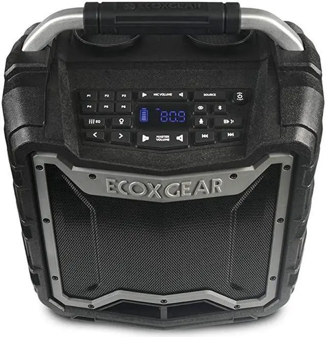 Main image of EcoTrek GDIEXTRK210 Rugged Waterproof Floating Portable Bluetooth Wireless 100 Watt Stereo Smart Speaker and PA System Gray