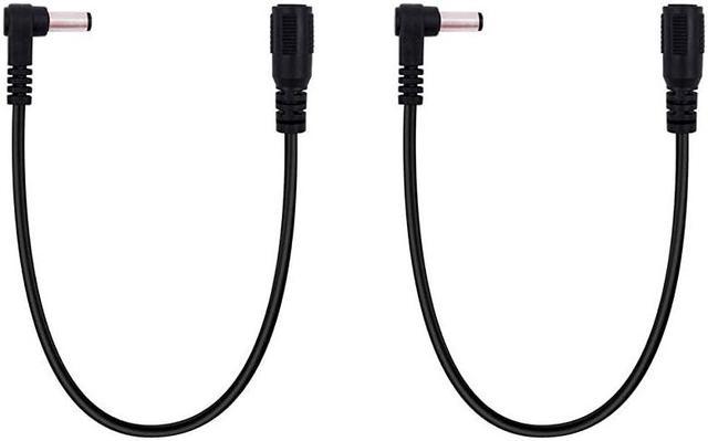 2 Pack 10 Inch 55mm x 25mm DC Power Extension Cable 90 Degree