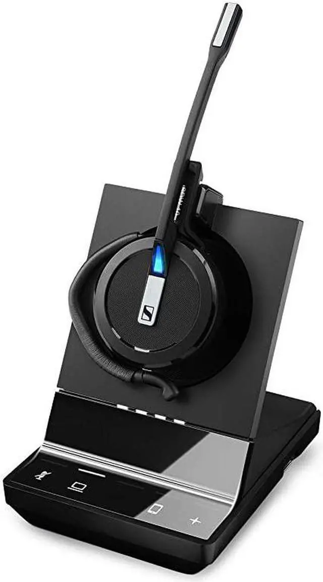 Alt view image 3 of 3 - SDW 5013 506580 Wireless DECT Headset for PCSoftphone Connection Dual Microphone Ultra Noise Cancelling Black