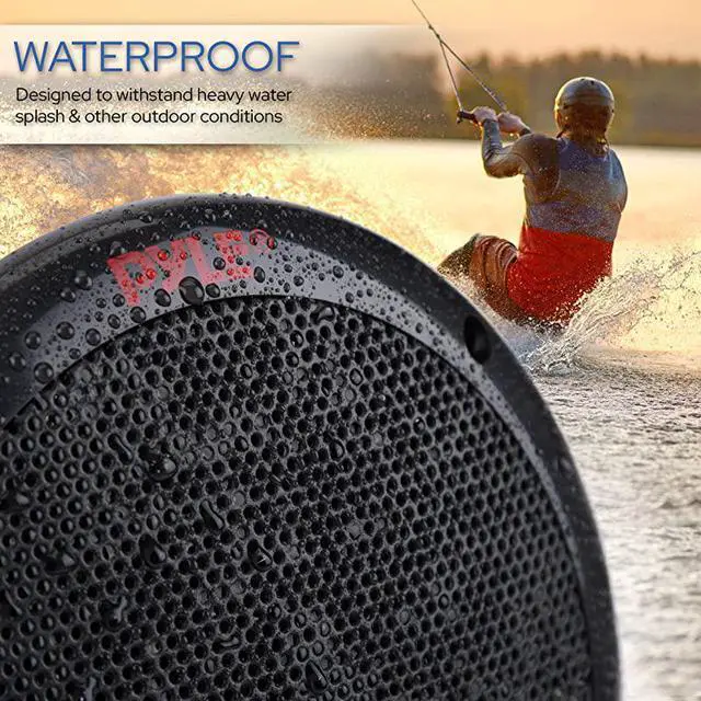 Alt view image 3 of 7 - 65 Inch Dual Marine Speakers 2 Way Waterproof and Weather Resistant Outdoor Audio Stereo Sound System with 400 Watt Power Polyprone Cone and Butyl Rubber Surround 1 Pair PLMR605W Black