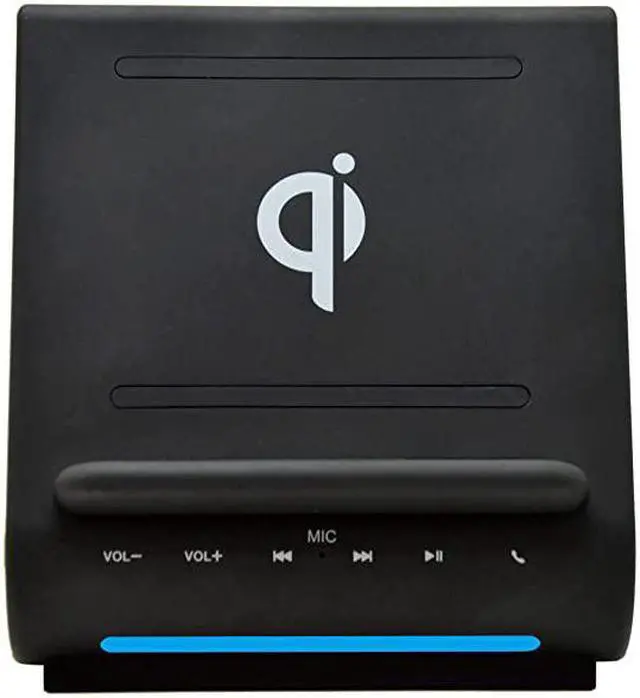 Alt view image 2 of 7 - Dockall D100 Qi Wireless Charger Bluetooth Premium Speakers Docking Station with Built in Mic Handsfree call 3 in 1 Station for iPhone and Samsung phone