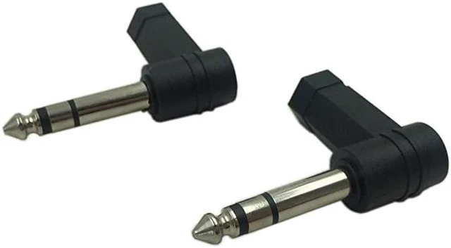 Alt view image 2 of 7 - Right Angle 1/4 Male to 1/8 Female Adapter, 90 Degree 6.35mm 3 Pole Male to 3.5mm Female Stereo TRS Headphone Audio Converter Connector(2-Pack)