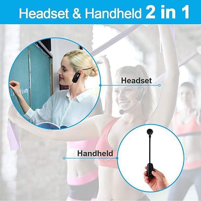 Alt view image 4 of 7 - Long Range Wireless Microphone Wireless Headset Mic System160ft Range 24G Wireless Microphone 2 in 1Fitness Microphone Headset for Speakers Voice Amplifier PA Speakers