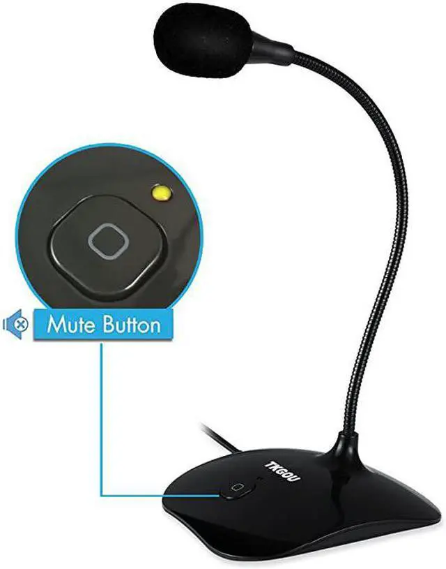Alt view image 4 of 7 - Computer Microphone with Mute ButtonPlugPlay CondenserDesktop PC Laptop Mac PS4 Mic LED Indicator 360 Gooseneck Design Recording Dictation YouTube Gaming StreamingOmnidirectional