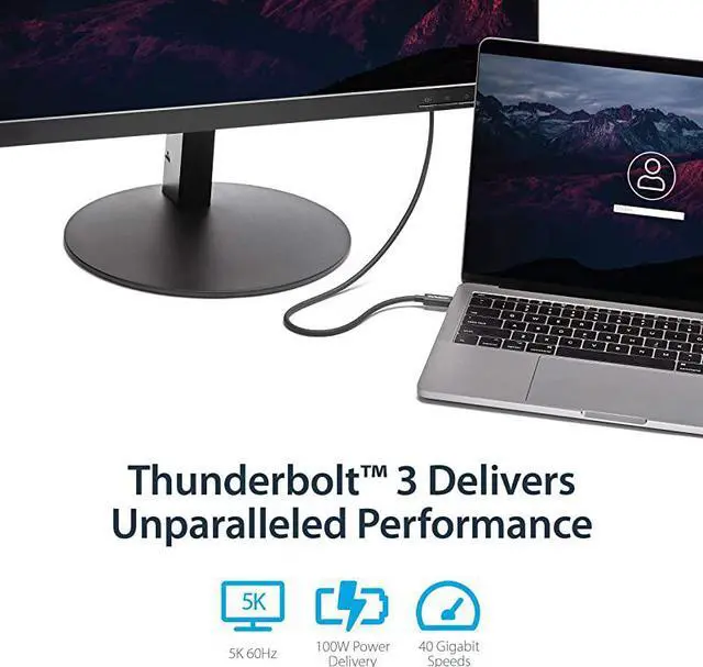 Alt view image 3 of 6 - com 40Gbps Thunderbolt 3 Cable 16ft05m Black 5k 60Hz4k 60Hz Certified TB3 USBC Charger Cord w 100W Power Delivery TBLT34MM50CM