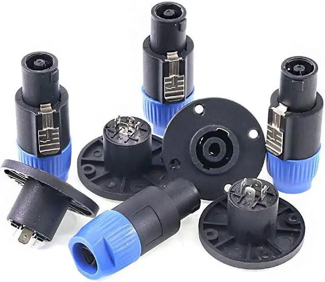 Alt view image 2 of 3 - 8 Pack Audio Speaker Plug Kit 4 Pole Speaker Plug Twist Lock Compatible with Jack Twist Lock 4 Pole Round Perfect for Neutrik Speakon NL4FC NL4FX NLT4X NL2FC NA4LJ NA4LJX NL4MP NL4MPR