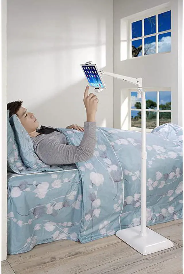 Alt view image 5 of 7 - Height Angle Adjustable 360 Degree Rotating Floor Stand for Tablet Including ipad ProMiniAir Surface Pro Samsung Galaxy Tab eBooks More ICFTS01W