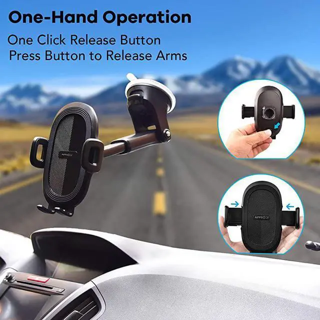 Alt view image 7 of 7 - Cup Phone Holder for WindshieldDashboardWindow Universal Dashboard Windshield Sturdy Cup Car Phone Mount with Strong Sticky Gel PadCompatible W iPhone Samsung Other Smartphone