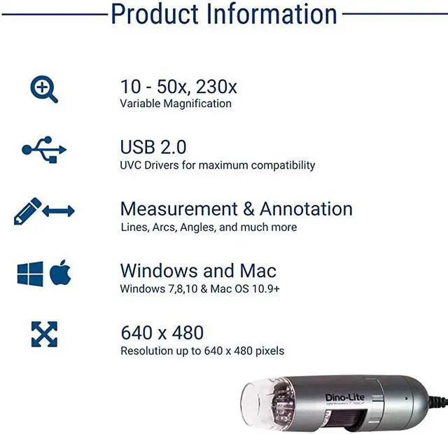 Alt view image 3 of 5 - USB Digital Microscope AM3113 03MP 10x 50x 230x Optical Magnification Measurement