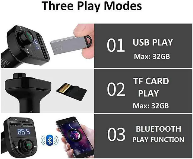 Alt view image 3 of 7 - Call Car ChargerWireless Bluetooth FM Transmitter Radio ReceiverMp3 Audio Music Stereo AdapterDual USB Port Charger Compatible for All SmartphonesSamsung GalaxyLGHTCetc