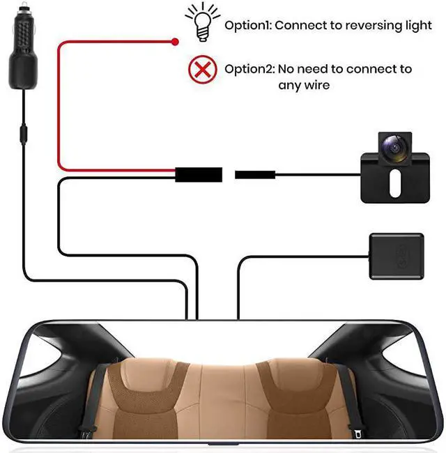 Alt view image 6 of 7 - V5 Mirror Dash Cam Front and RearNo Glare Stream Media Rear View Mirror Camera with 935 Full Laminated Touch Screen 1080P Super Night Vision Backup CameraGPS Tracking Parking Mode