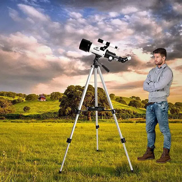 Alt view image 7 of 7 - Telescope 70mm Aperture 400mm AZ Mount Astronomical Refracting Telescope for Kids Beginners Travel Telescope with Carry Bag Phone Adapter and Wireless Remote