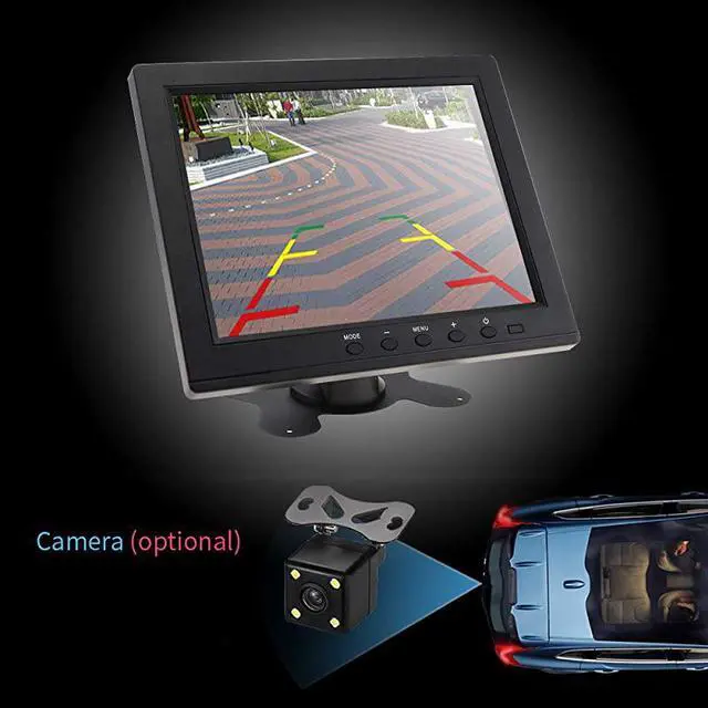 Alt view image 3 of 7 - Inch LED Monitor HD TFTLCD Color Monitor Mini TV Computer 2 Channel Video Input Security Monitor with Speaker VGA HDMI for Car