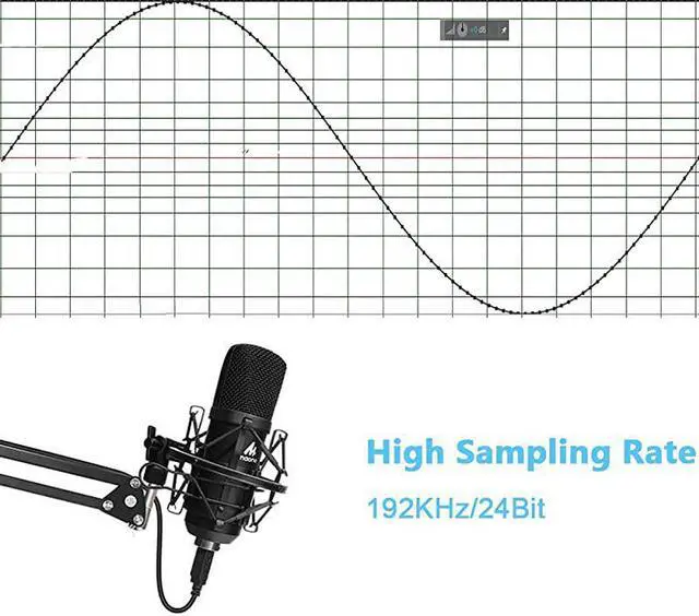 Alt view image 2 of 7 - USB Microphone Kit 192KHZ24BIT Plug Play  AUA04 USB Computer Cardioid Mic Podcast Condenser Microphone with Professional Sound Chipset for PC Karaoke YouTube Gaming Recording
