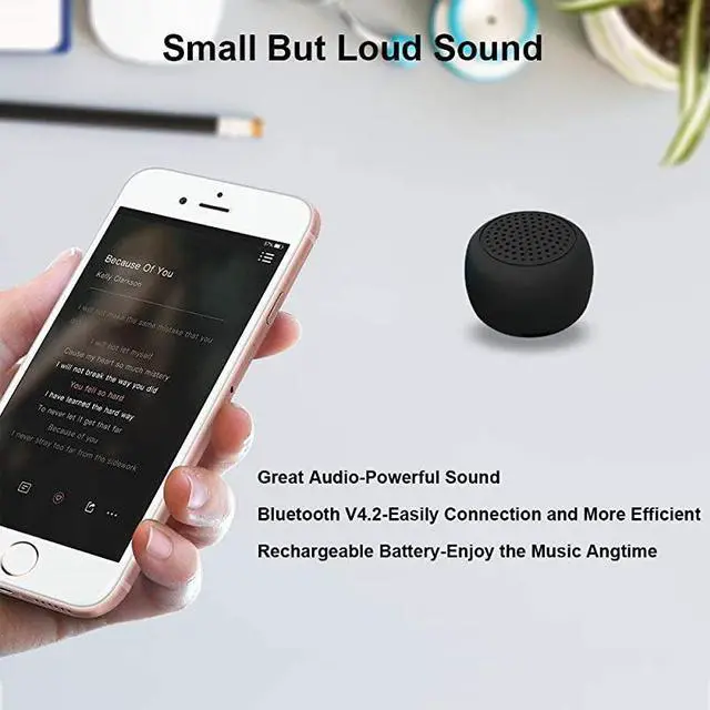 Alt view image 3 of 7 - The Smallest Mini Bluetooth Speaker  BTS0011 Wireless Small Bluetooth SpeakerPortable Speakers for HomeOutdoorTravelRechargeableCompatible with iPhone Samsung Black