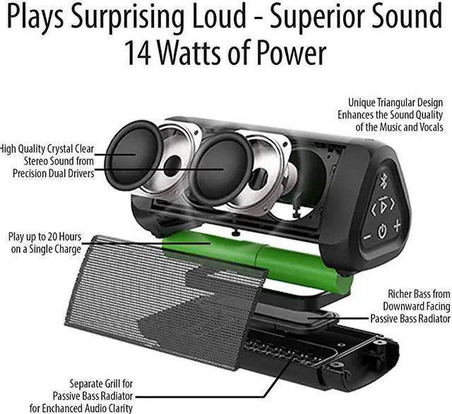 Alt view image 2 of 5 - OontZ Angle 3 Ultra 4th Gen Bluetooth 50 Speaker Updated Two Speaker Edition 14 Watts HiQuality Sound Bass 100 Ft Wireless Range IPX7 Bluetooth Speakers by  Black