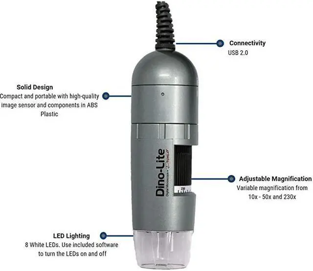Alt view image 2 of 5 - USB Digital Microscope AM3113 03MP 10x 50x 230x Optical Magnification Measurement