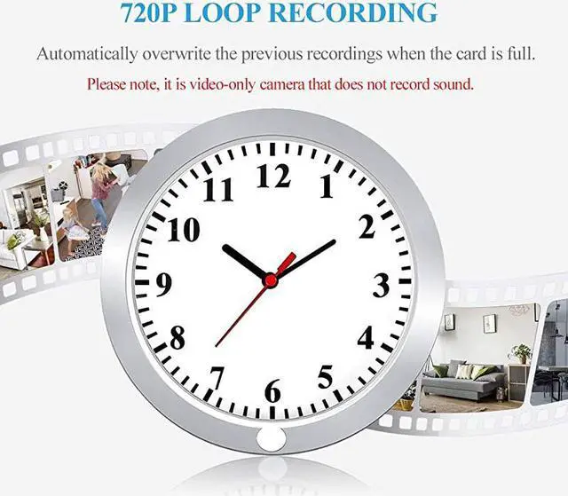 Alt view image 4 of 7 - Hidden Camera Wall Clock Spy Camera Nanny Cam with PIR Motion Detection Indoor Covert Security Spy Camera for Home and Office No WiFi Function