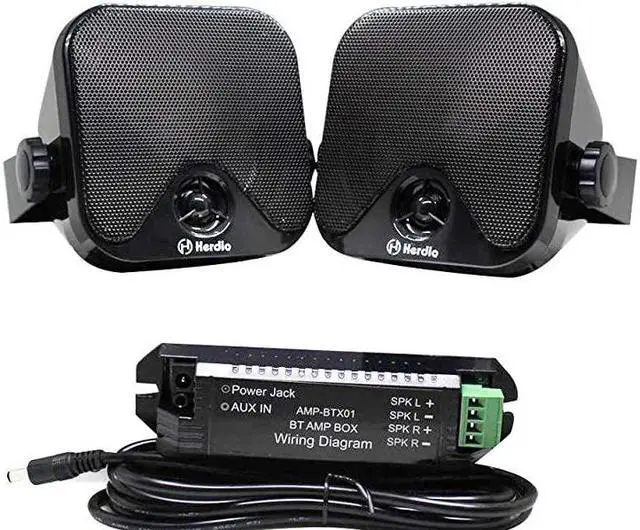 Main image of Inches Heavy Duty Waterproof Boat Marine Box Bluetooth Outdoor Speakers Surface Mounted for Camper Skid Steer ATV UTV RZR Golf Cart Tractor