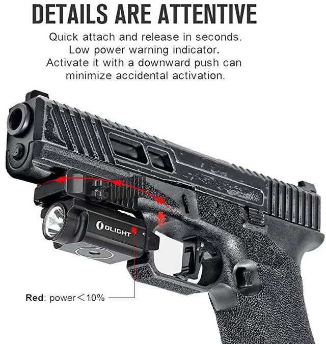 Alt view image 6 of 7 - PLMini 2 Valkyrie 600 Lumens Magnetic USB Rechargeable Compact Weaponlight with Adjustable Rail High Performance CW LED Tactical Flashlight with Builtin Battery Black