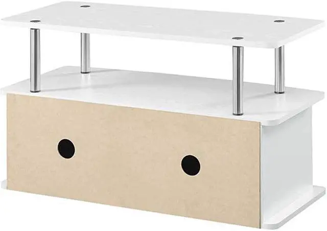 Alt view image 2 of 4 - Designs2Go Deluxe 2 Door TV Stand with Cabinets White
