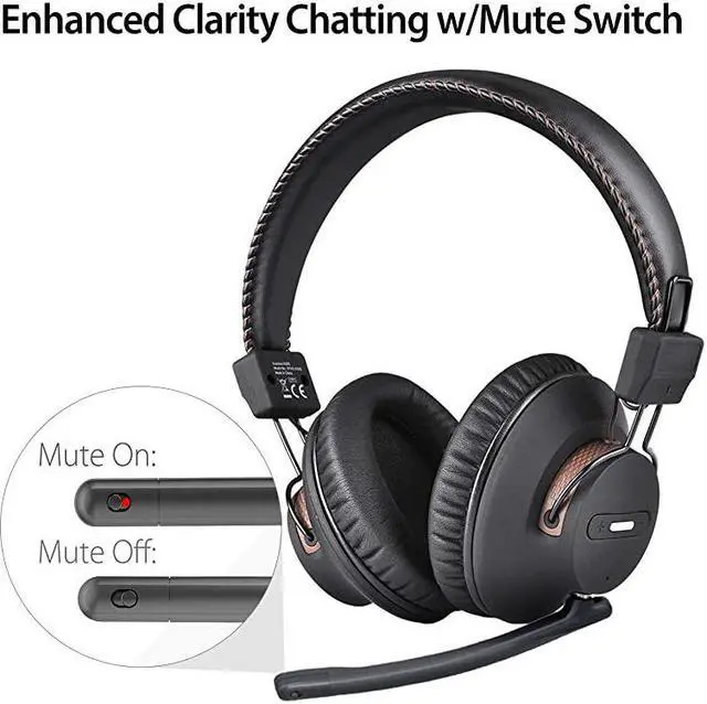 Alt view image 7 of 7 - DG59M Wireless Gaming Headphones Set wDetachable Boom Mic Bluetooth USB Audio Dongle Compatible with PS4 PS5 PC Laptop Computer Chat Music Easy Mute No Delay 40hrs Play Time
