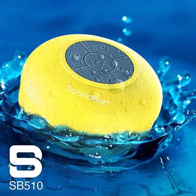 Alt view image 5 of 7 - SB510 HD Water Resistant Bluetooth 30 Shower Speaker Handsfree Portable Speakerphone with Builtin Mic 6hrs of playtime Control Buttons and Dedicated Suction Cup for Showers Bathroom Pool Boat Car Bea