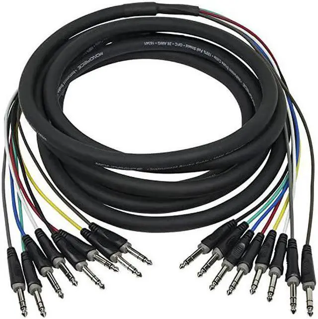 Alt view image 2 of 4 - 8Channel 14 Inch TRS Male to 14 Inch TRS Male Snake 26AWG Cable CD 6 Meter 20 Feet with 8 Balanced MonoUnbalanced Stereo Lines