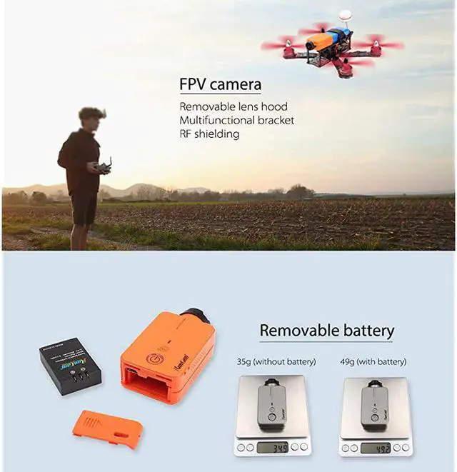 Alt view image 6 of 7 - 2 FPV Camera 1080P 60fps HD Mini Action Sport Camera FOV 120 Degree Builtin WiFi iOSAndroid APP NTSC PAL Switchable Racing Drone Camera