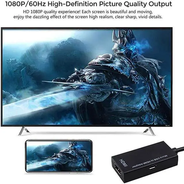 Alt view image 5 of 7 - to HDMI Cable Adapter Micro USB to HDMI 1080P Video Graphic Converter with Video Audio Output for Samsung Galaxy S3 S4 S5 Note 2 3 4 Galaxy Tab 3 Tab S Tab Pro etc Phones with Function