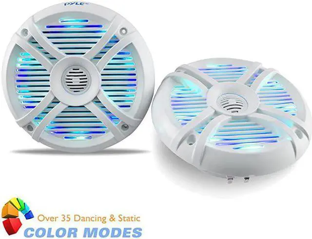 Alt view image 2 of 7 - 65 Dual Waterproof Marine Speakers 250W Outdoor CarBoat Radio Stereo Speakers WaterproofWeather Proof Marine Stereo Speakers System Pair LED Light Mount Kit Speaker Wire Grill  PLMRX68LEW