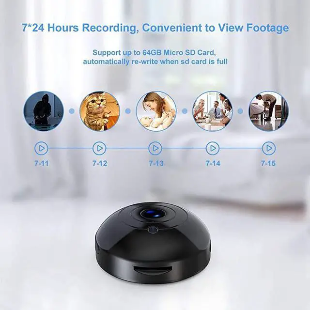 Alt view image 6 of 7 - Mini Hidden-Camera WiFi-Spy Camera Wireless 1080P,  Small Spy Cam Nanny Cam with Audio and Video Recording Micro Surveillance Camera for Live Stream/Night Vision/Motion Activated with Phone APP