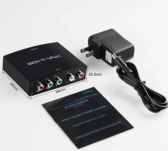 Alt view image 7 of 7 - Component to HDMI Converter 5RCA Component RGB YPbPr to HDMI Converter v13 HDCP Video Audio Converter Adapter for DVD PSP Xbox 360 to New HDTV or Monitor1080P Black