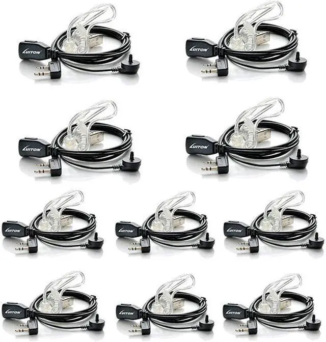 Main image of Walkie Talkie Earpiece with Mic for BaoFeng Radio Retevis Headset for Baofeng UV5R BF888S Arcshell Retevis H777 RT21 RT22 Kenwood 2 Way Radio by  10 Pack