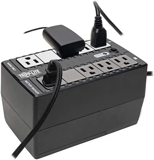 Alt view image 2 of 5 - 450VA Compact UPS Battery Backup for HomeOffice 8 Outlets 255W 120V 5060Hz DesktopWall Mount 2 Year Warranty amp $100 000 Insurance BC450 Black