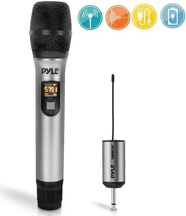 Main image of Portable UHF Wireless Microphone System Professional Battery Operated Handheld Dynamic Unidirectional Cordless Microphone Transmitter Set wAdapter Receiver for PA Karaoke DJ Party  PDWMU105
