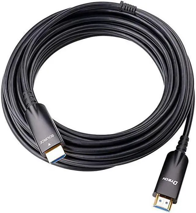 Main image of 25ft Fiber Optic HDMI Cable 4K 30Hz 1080p 60hz HD Video 3D ARC HDCP CEC High Speed Long Cord for Computer Monitor TV Projector 25 Feet Black