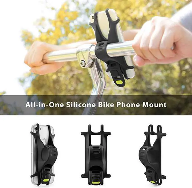 Alt view image 6 of 6 - Bike Tie X Universal Bike Phone Mount Bicycle Handlebar Stroller Cell Phone Holder for iPhone 8 7 6s Plus 5 SE Samsung Galaxy S8 S7 Note 6 4 to 6 Inch Smartphone Black