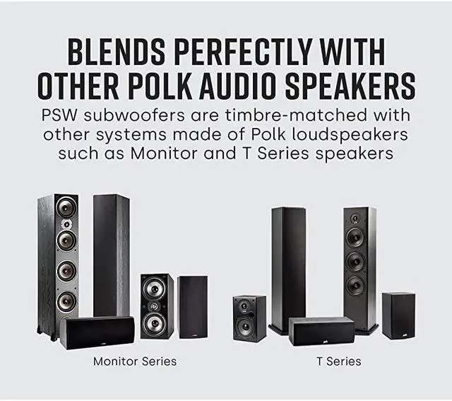 Alt view image 5 of 5 - PSW10 10 Powered Subwoofer Power Port Technology Up to 100 Watts Big Bass in Compact Design Easy Setup with Home Theater Systems