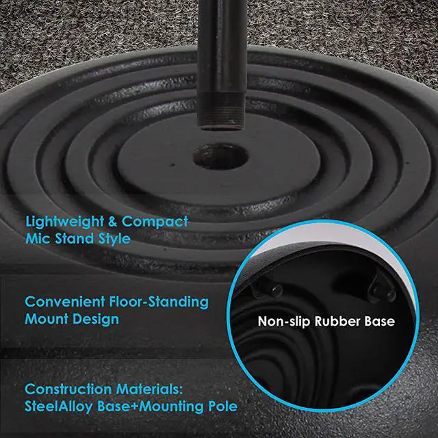 Alt view image 3 of 7 - Stand Universal Mic Mount with Heavy Compact Base Height Adjustable 28 5 ft PMKS5