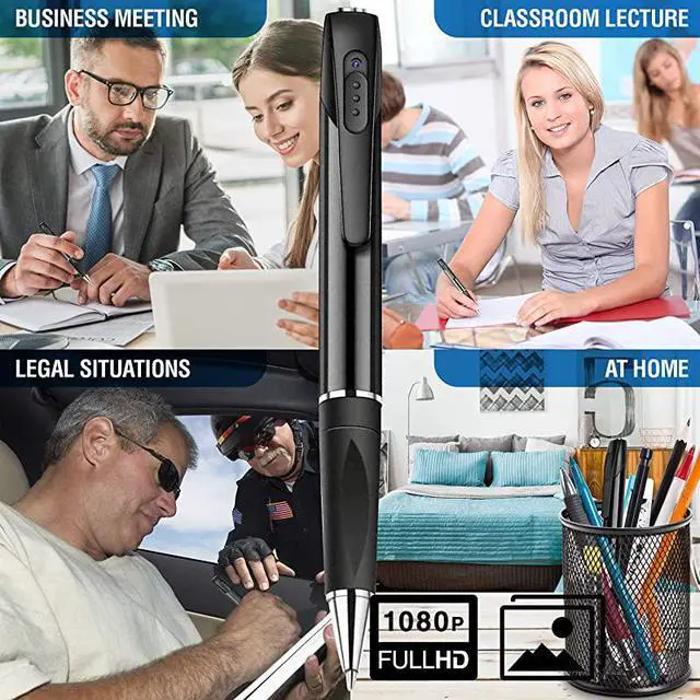 Alt view image 4 of 7 - Spy Camera 1080P HD Recording with 32 GB Memory Card Spy Pen Camera Hidden Camera Pen Camera Hidden Cam Spy Cam with Small Camera Hidden Camera Micro Camera for Spy Gear
