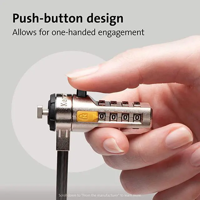 Alt view image 2 of 6 - Combination Ultra Cable Lock for Laptops and Other Devices K64675USSilver