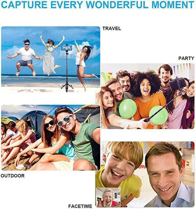 Alt view image 6 of 7 - Stick Tripod Bluetooth LATZZ 40 Inch Extendable Phone Tripod Monopod with Wireless Remote Shutter and Tripod Stand Compatible iPhone 11 ProXs MAXXRX88P77PGalaxy Note 8S10S9+S9 More