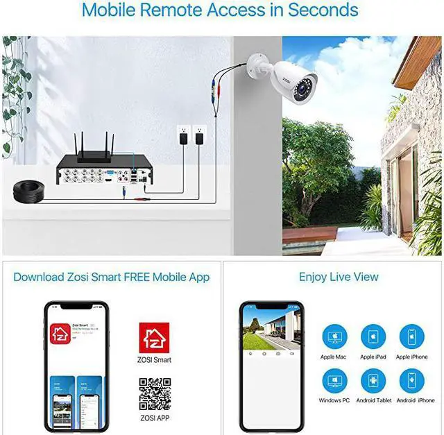 Alt view image 7 of 7 - H265+ Full 1080p Home Security Camera System Outdoor Indoor 5MPLite CCTV DVR 8 Channel and 4 x 1080p 2MP Day Night Vision Weatherproof Surveillance Bullet Camera Motion Alerts No HDD