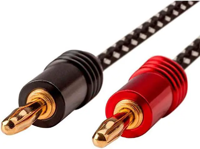 Alt view image 2 of 5 - Premium Braided Speaker Wire 14AWG With Gold Plated Banana Plug Connectors Affinity Series 2 Pack 10 Feet